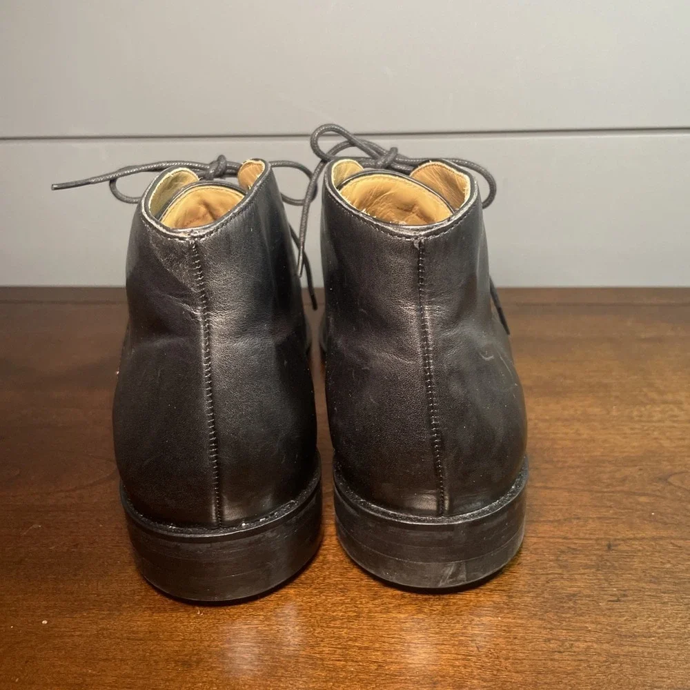Cole Haan Graydon Chukka Boots Men 7.5  M Black Leather Lace Up 9.5 women NWOB